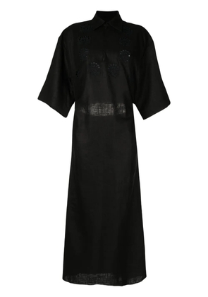 LITKOVSKA guipure-detailing linen dress - Black