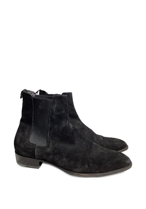 Saint Laurent Pre-Owned Wyatt suede chelsea boots - Black
