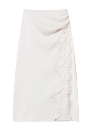 TWINSET lace-insert midi skirt - White