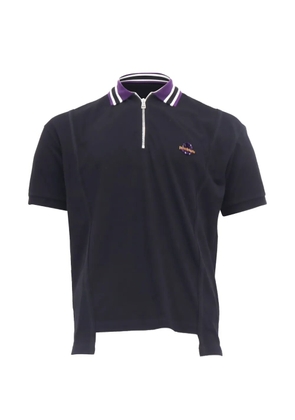 Moncler Vintage x Palm Angels striped-collar cotton polo shirt - Black