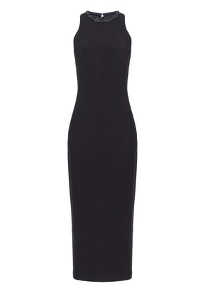PINKO rhinestone-embellished midi dress - Black