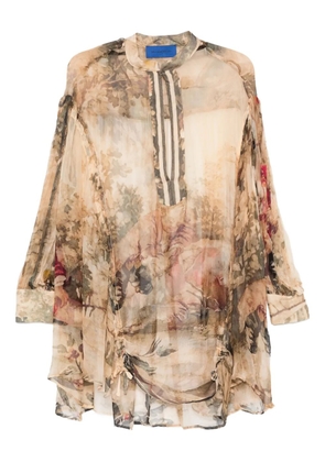 Mes Demoiselles printed top - Neutrals