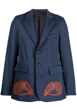 BODE Pony Appliqué suit jacket - Blue
