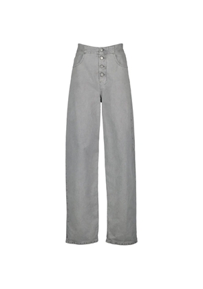 MM6 Maison Margiela buttoned leather-patch jeans - Grey