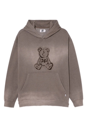 izzue bear-print hoodie - Brown