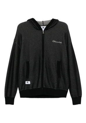 CHOCOOLATE mesh-panel zip-up hoodie - Black