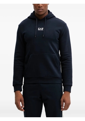 Ea7 Emporio Armani logo-detail hoodie - Blue