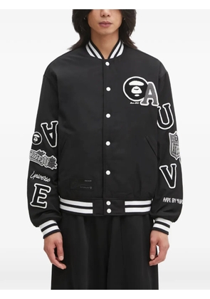 AAPE BY *A BATHING APE® embroidered-patches striped-trim jacket - Black