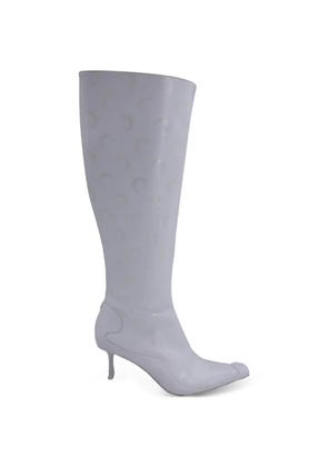 Jimmy Choo Pre-Owned x Marine Serre moon-print leather knee-high boots - White