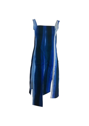 Marni Pre-Owned painted-stripe asymmetrical midi dress - Blue