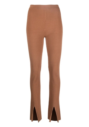 Nanushka front-slit leggings - Brown