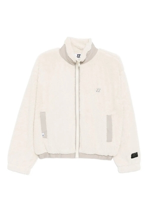 izzue logo fleece jacket - Neutrals