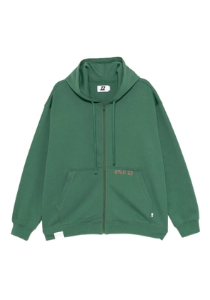 izzue graphic-embroidered hoodie - Green