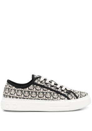 Ferragamo Anson Gancini-jacquard sneakers - Neutrals
