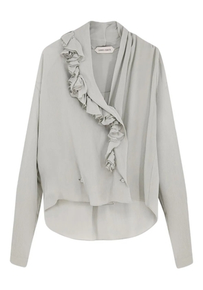 Alberta Ferretti ruffled crepe shirt - Grey