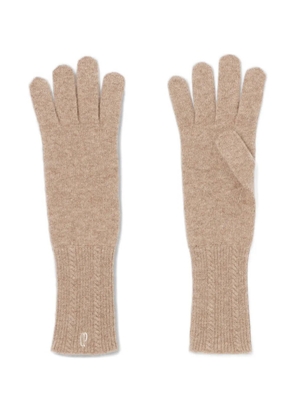 Claudie Pierlot cable-knit logo gloves - Neutrals