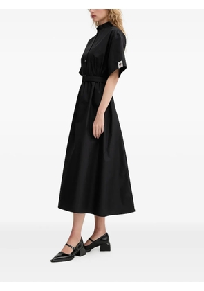 Bally logo-patch shirt midi dress - Black