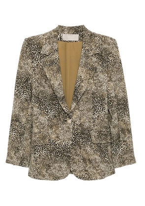 Elie Saab animalier-print blazer - Brown