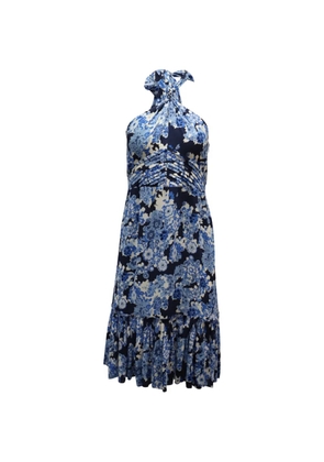 Tory Burch halterneck floral-print midi dress - Blue