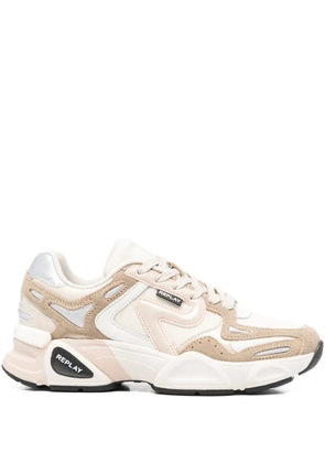Replay lace-up panelled sneakers - Neutrals