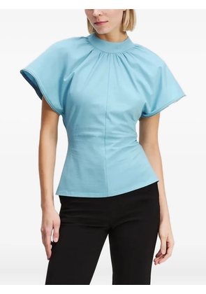 Karl Lagerfeld high-neck flared-sleeve blouse - Blue