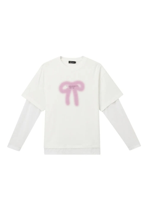 tout a coup bow-print T-shirt - White