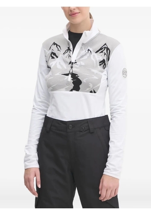 Ea7 Emporio Armani patterned-jacquard top - White