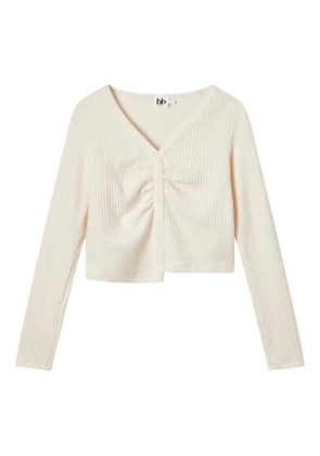 b+ab ribbed buttoned cardigan - Neutrals