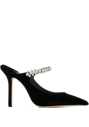 Jimmy Choo 100mm crystal-embellished heeled mules - Black