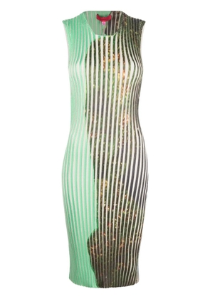 Eckhaus Latta graphic-print knitted midi dress - Green