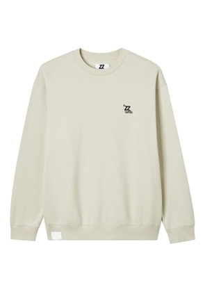 izzue embroidered-logo crew-neck sweatshirt - Neutrals