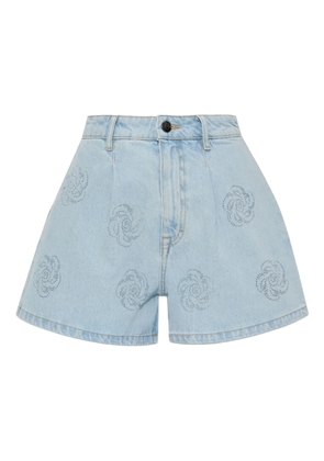 ROTATE BIRGER CHRISTENSEN studded denim shorts - Blue