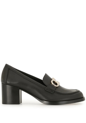Ferragamo Gancini buckle chunky heel loafers - Black