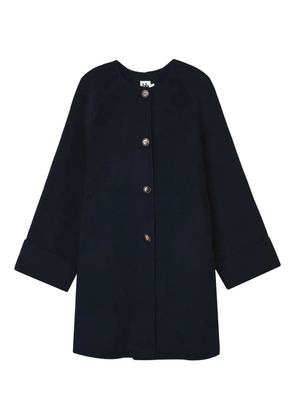 b+ab button scarf coat - Blue