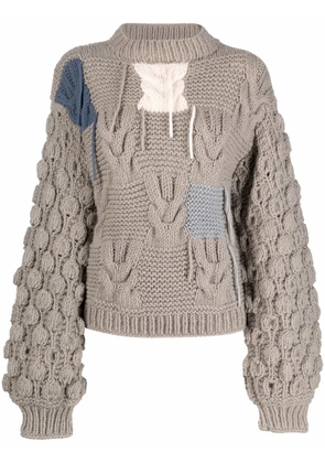 Tuinch patchwork cashmere jumper - Grey
