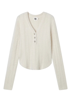b+ab button ribbed top - Neutrals