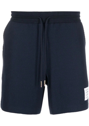 Thom Browne waffle-effect drawstring shorts - Blue