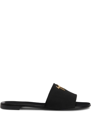 Giuseppe Zanotti logo-plaque mules - Black