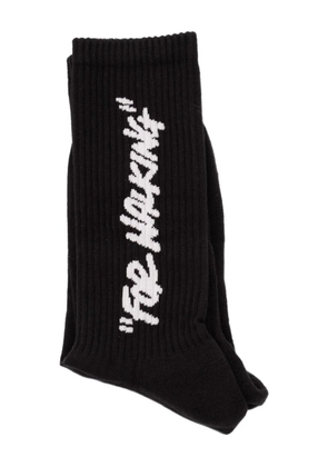 Off-White logo-embroidered socks - Black