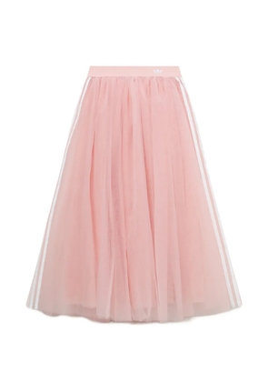 adidas tulle stripe-detail midi skirt - Pink
