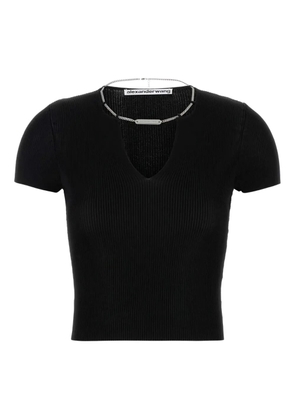Alexander Wang chain-embellished ribbed top - Black