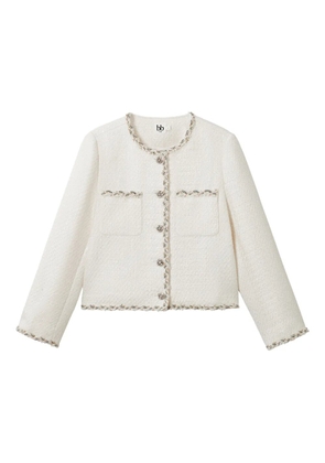 b+ab braided-trim tweed jacket - White