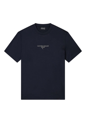 Emporio Armani logo-embroidered T-shirt - Blue