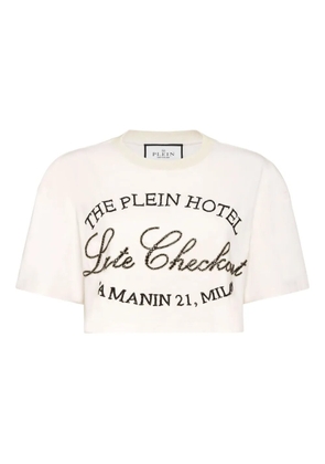 Philipp Plein crystal-embellished short-sleeved top - White