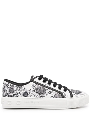 Ferragamo Borg floral-print sneakers - White