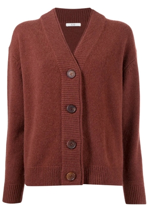 Co ribbed-knit buttoned-up cardigan - Red