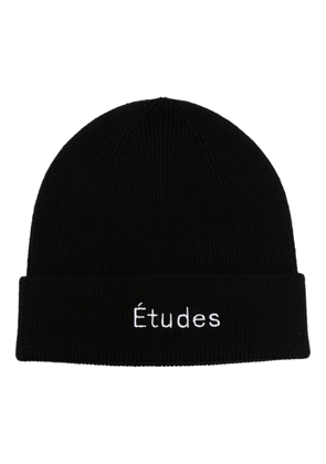 Études Studio logo-embroidered wool beanie - Black