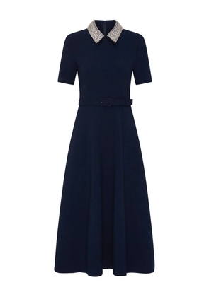 Rebecca Vallance embellished-collar belted dress - Blue