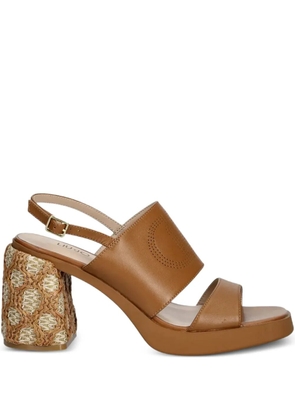 LIU JO 85mm perforated-logo sandals - Brown