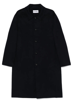 Attachment single-breasted coat - Blue
